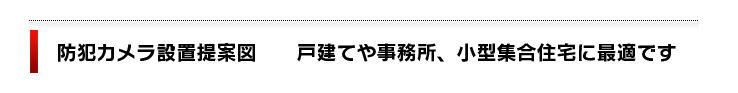 防犯カメラ設置提案図　戸建てや事務所、小型集合住宅に最適です。