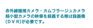 このタイプのカメラの映像を録画するには専用のレコーダーが必要です。